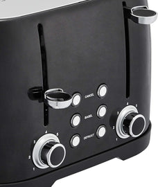 4 Slice Toaster, 6 Browning Settings, Removable Crumb Tray, Bagel and Defrost Function, Cancel Button, 1600W